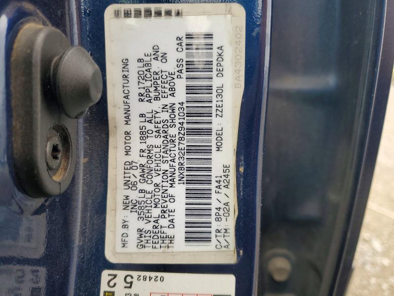 Aukcja sprzedaży 2008 Toyota Corolla, vin: 1NXBR32E78Z941034, numer aukcji: 55194186