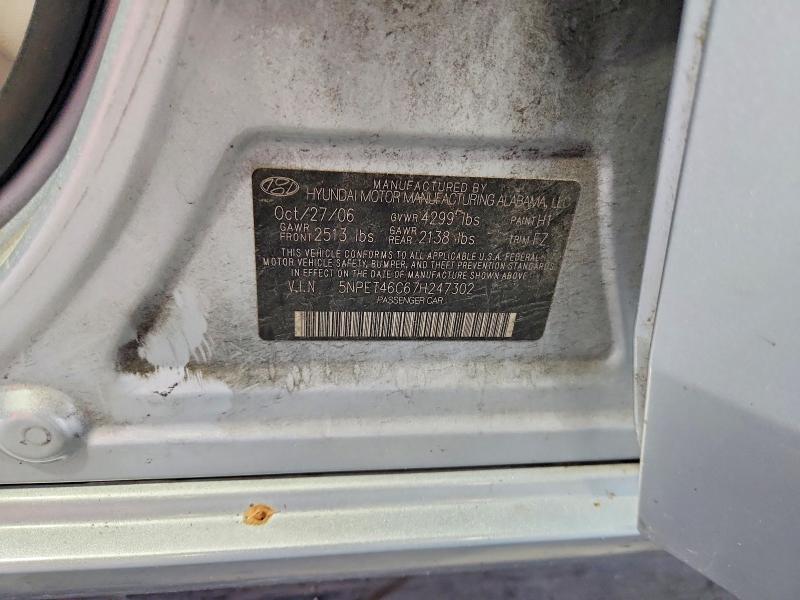 Продаж на аукціоні авто 2007 Hyundai Sonata, vin: 5NPET46C67H247302, номер лоту: 54965486