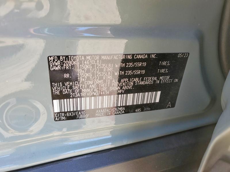 Продаж на аукціоні авто 2023 Toyota Rav4, vin: 2T3A1RFV0PW374414, номер лоту: 53301786