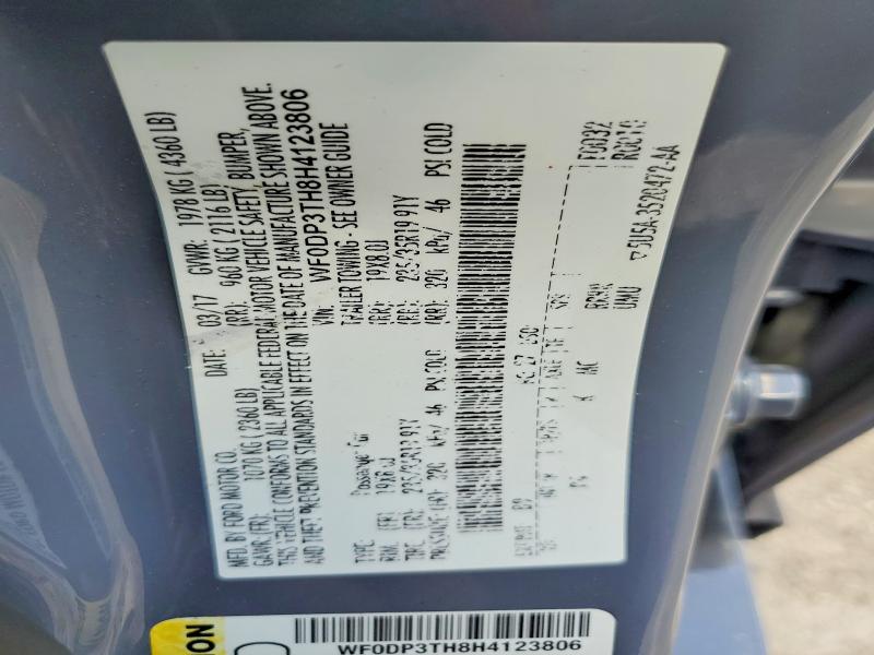 Продаж на аукціоні авто 2017 Ford Focus, vin: WF0DP3TH8H4123806, номер лоту: 54355696