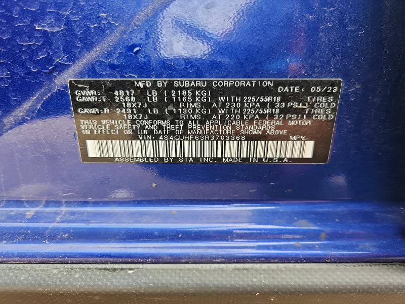 Aukcja sprzedaży 2024 Subaru Crosstrek, vin: 4S4GUHF63R3703368, numer aukcji: 54277026