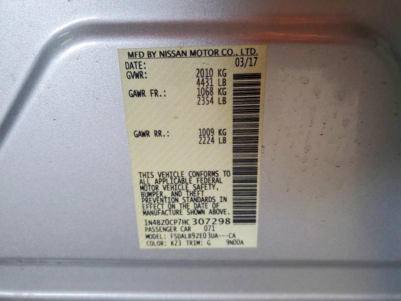 Продажа на аукционе авто 2017 Nissan Leaf, vin: 1N4BZ0CP7HC307298, номер лота: 54082376
