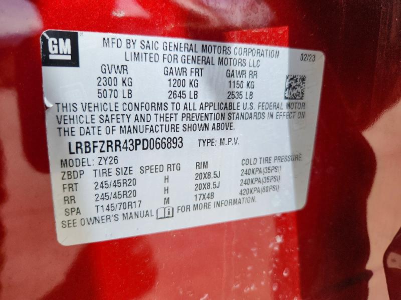 54547426 :رقم المزاد ، LRBFZRR43PD066893 vin ، 2023 Buick Envision مزاد بيع