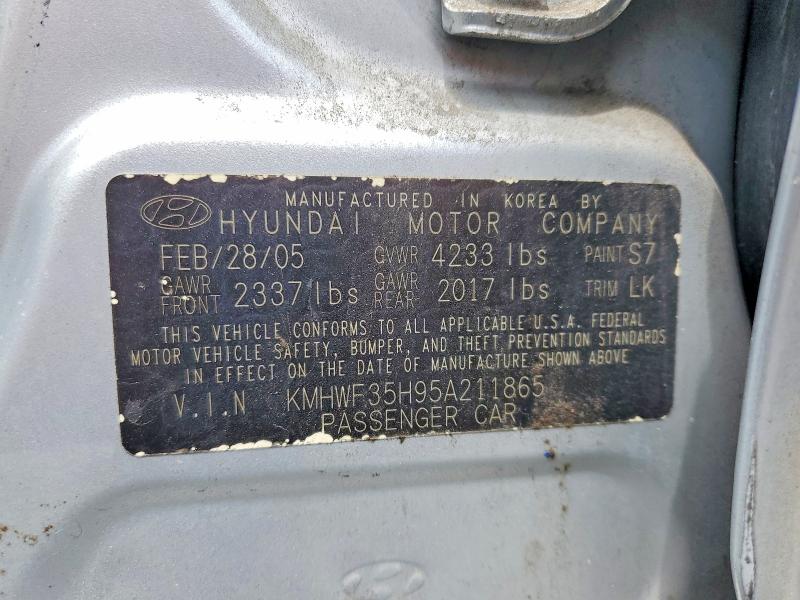 Продаж на аукціоні авто 2005 Hyundai Sonata, vin: KMHWF35H95A211865, номер лоту: 55367686