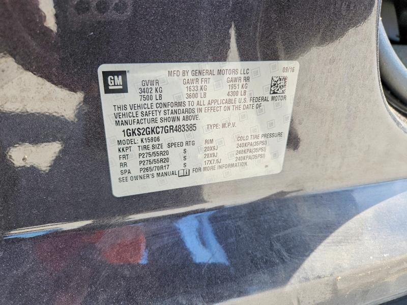2016 Gmc Yukon Xl მანქანა იყიდება აუქციონზე, vin: 1GKS2GKC7GR483385, აუქციონის ნომერი: 52295126