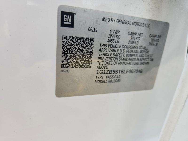 Aukcja sprzedaży 2020 Chevrolet Malibu, vin: 1G1ZB5ST6LF007048, numer aukcji: 54948966
