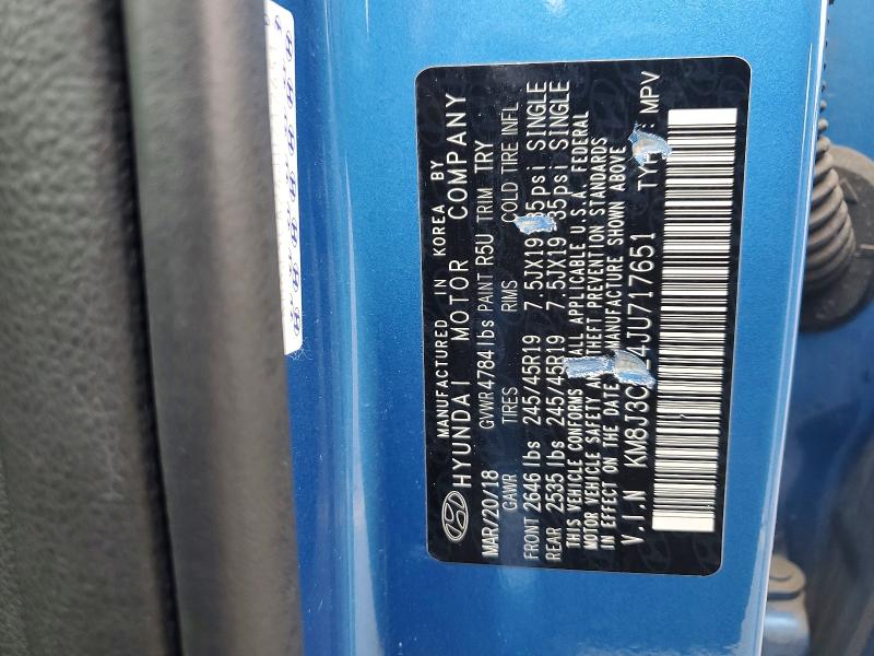 Aukcja sprzedaży 2018 Hyundai Tucson, vin: KM8J3CA24JU717651, numer aukcji: 55030406