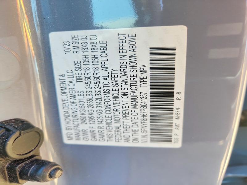 53908606 :رقم المزاد ، 5FNYF8H67PB041357 vin ، 2023 Honda Passport مزاد بيع