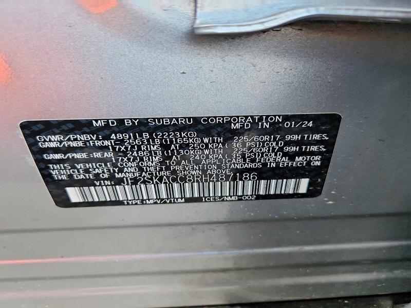 Aukcja sprzedaży 2024 Subaru Forester, vin: JF2SKACC8RH487186, numer aukcji: 53375376