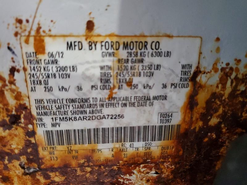 2013 Ford Explorer მანქანა იყიდება აუქციონზე, vin: 1FM5K8AR2DGA72256, აუქციონის ნომერი: 54491756
