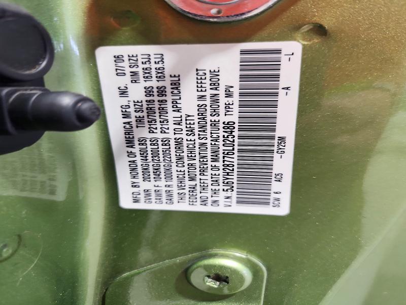 Aukcja sprzedaży 2006 Honda Element, vin: 5J6YH28776L025486, numer aukcji: 54983106