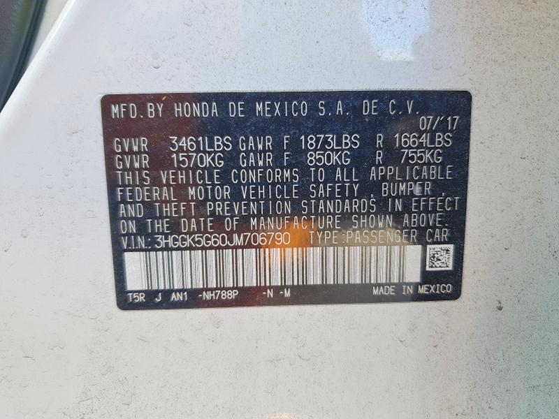 Продажа на аукционе авто 2018 Honda Fit, vin: 3HGGK5G60JM706790, номер лота: 53577426
