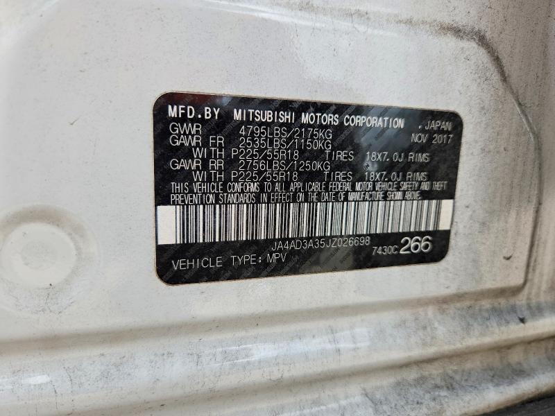 Продаж на аукціоні авто 2018 Mitsubishi Outlander, vin: JA4AD3A35JZ026698, номер лоту: 54753116