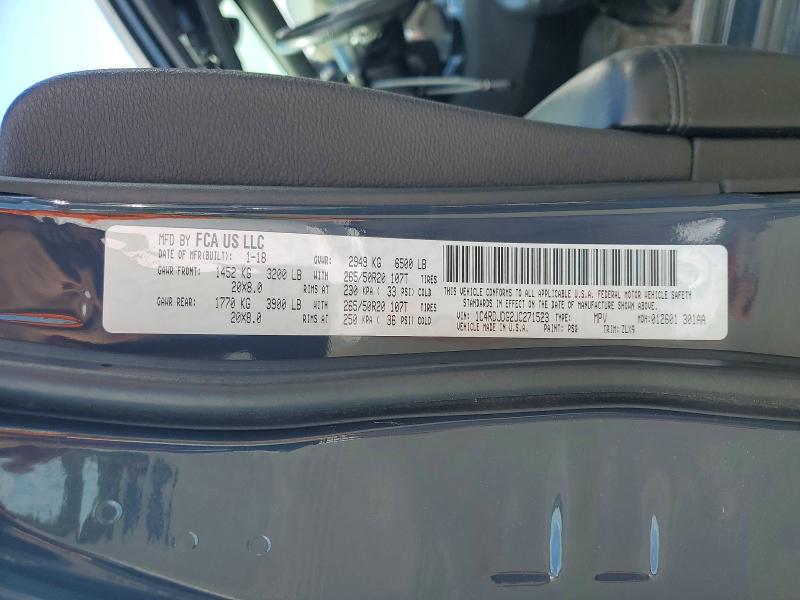 Aukcja sprzedaży 2018 Dodge Durango, vin: 1C4RDJDG2JC271523, numer aukcji: 55092666