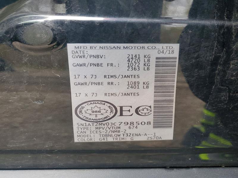 Aukcja sprzedaży 2018 Nissan Rogue, vin: 5N1AT2MV0JC798508, numer aukcji: 53304366