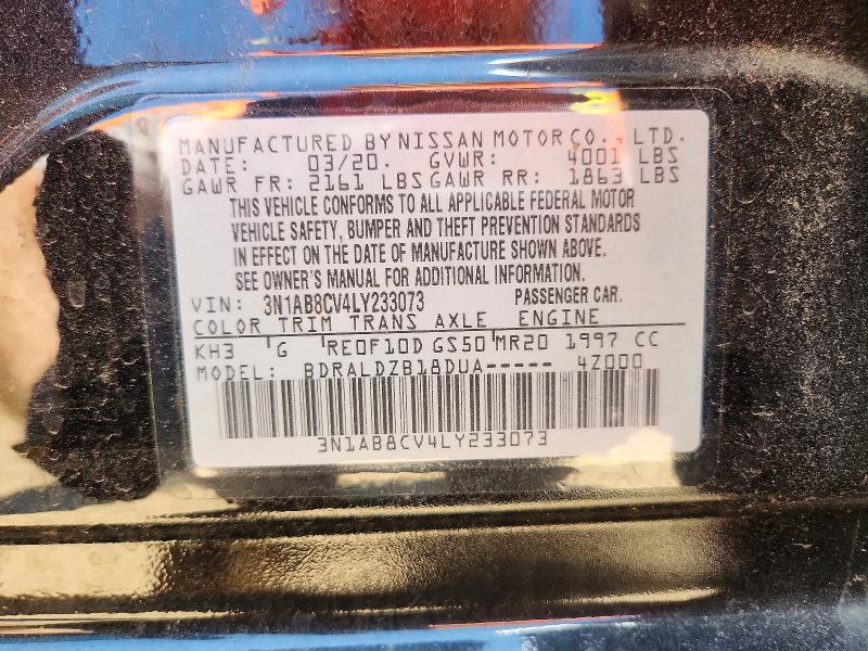 53787896 :رقم المزاد ، 3N1AB8CV4LY233073 vin ، 2020 Nissan Sentra مزاد بيع