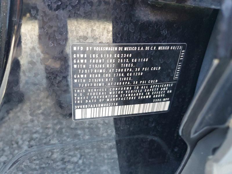 2024 Volkswagen Tiguan მანქანა იყიდება აუქციონზე, vin: 3VVRB7AX5RM002716, აუქციონის ნომერი: 53429406
