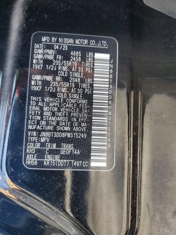 Auction sale of the 2023 Nissan Rogue, vin: JN8BT3DD8PW315249, lot number: 53236266