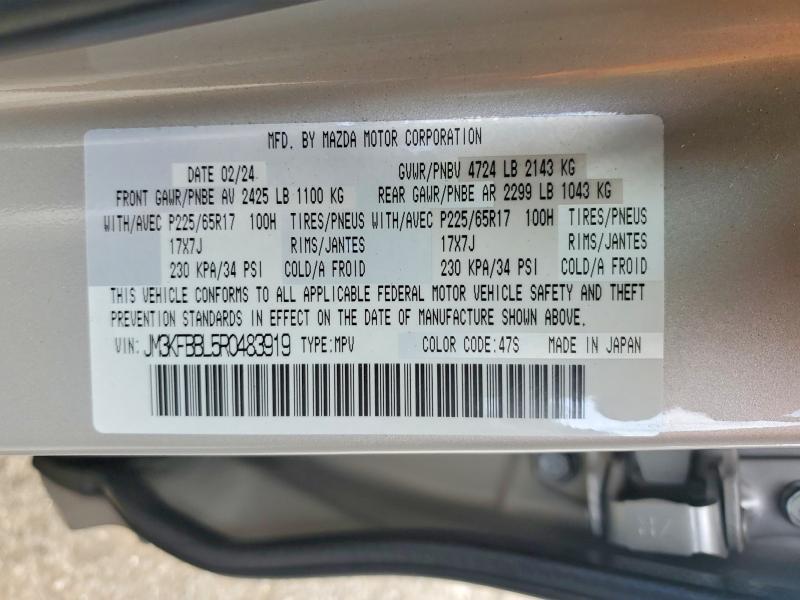 Продаж на аукціоні авто 2024 Mazda Cx-5, vin: JM3KFBBL5R0483919, номер лоту: 52265256