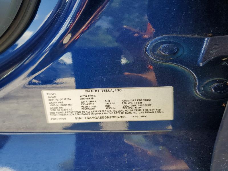 Продаж на аукціоні авто 2022 Tesla Model Y, vin: 7SAYGAEE6NF336708, номер лоту: 55232936