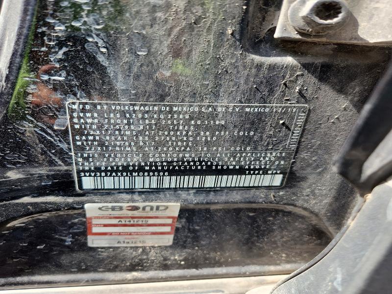 Aukcja sprzedaży 2020 Volkswagen Tiguan, vin: 3VV3B7AX9LM089596, numer aukcji: 53869816