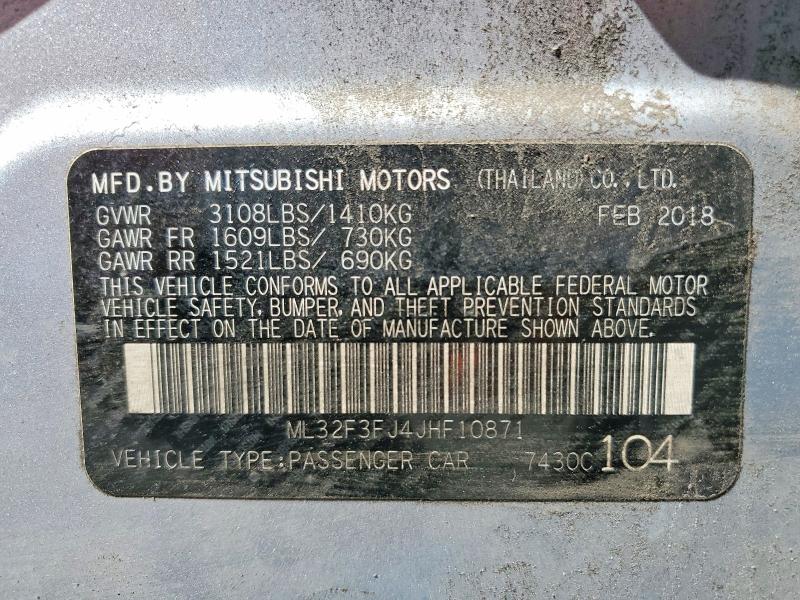 Aukcja sprzedaży 2018 Mitsubishi Mirage, vin: ML32F3FJ4JHF10871, numer aukcji: 52647476
