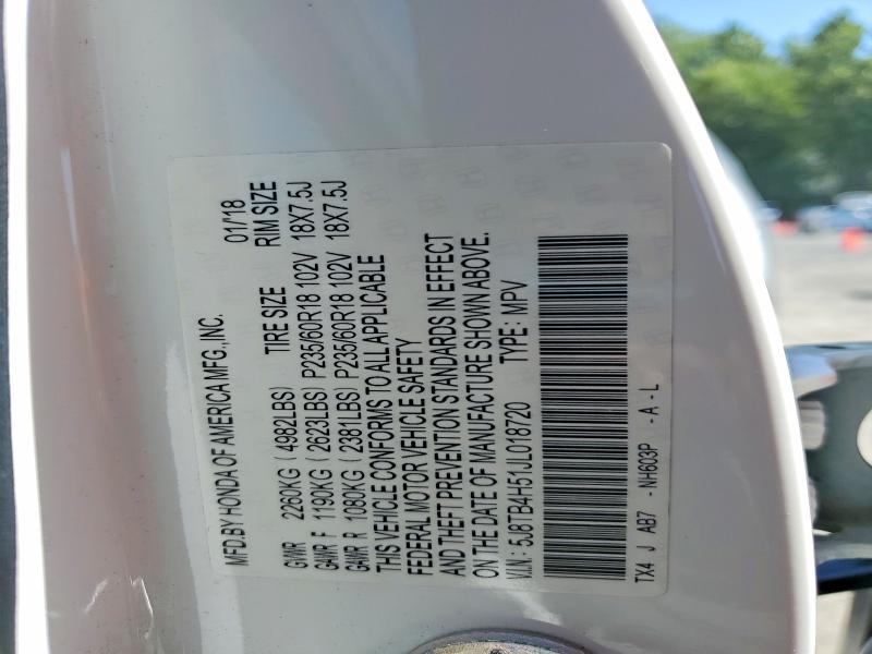 2018 Acura Rdx მანქანა იყიდება აუქციონზე, vin: 5J8TB4H51JL018720, აუქციონის ნომერი: 55452986