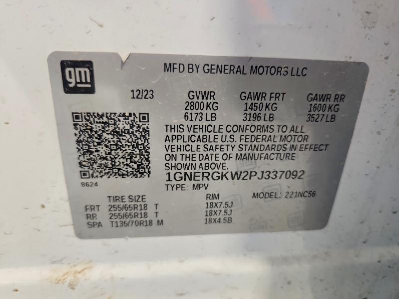 Продаж на аукціоні авто 2023 Chevrolet Traverse, vin: 1GNERGKW2PJ337092, номер лоту: 52312086