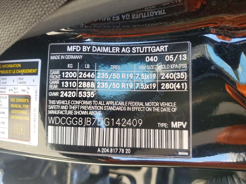 Продаж на аукціоні авто 2013 Mercedes-benz Glk, vin: WDCGG8JB7DG142409, номер лоту: 51982596