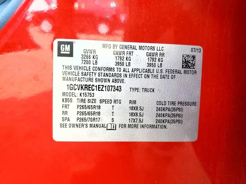 Aukcja sprzedaży 2014 Chevrolet Silverado, vin: 1GCVKREC1EZ107343, numer aukcji: 54664356