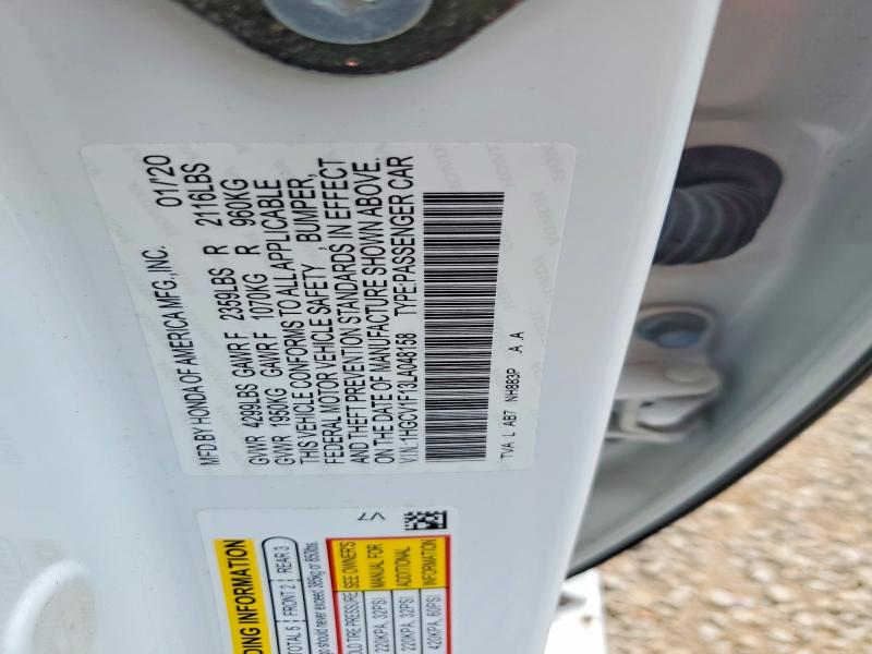 Продаж на аукціоні авто 2020 Honda Accord, vin: 1HGCV1F13LA048158, номер лоту: 53991976