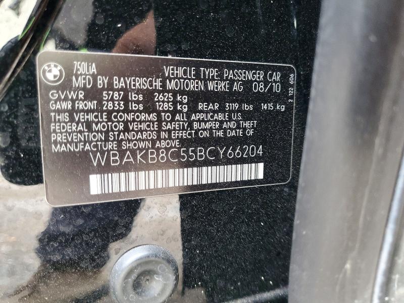 Aukcja sprzedaży 2011 Bmw 750, vin: WBAKB8C55BCY66204, numer aukcji: 53411086