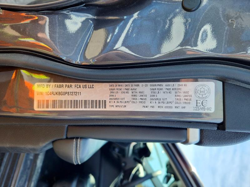 Продажа на аукционе авто 2023 Jeep Grand Cherokee, vin: 1C4RJKBG0P8727211, номер лота: 45532116