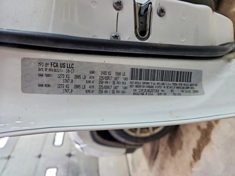 52555756 :رقم المزاد ، 1C4PJMLX8JD571810 vin ، 2018 Jeep Cherokee مزاد بيع