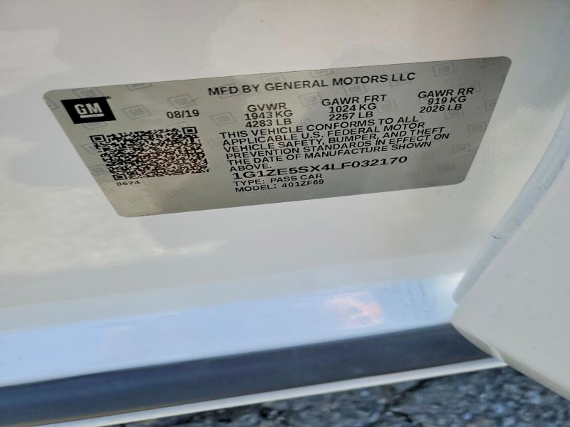 Продаж на аукціоні авто 2020 Chevrolet Malibu, vin: 1G1ZE5SX4LF032170, номер лоту: 52866356
