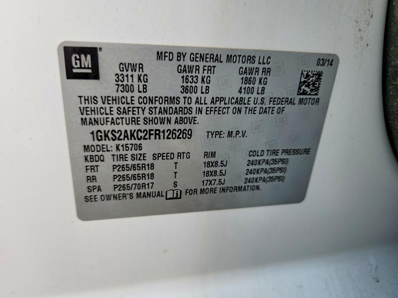 Продаж на аукціоні авто 2015 Gmc Yukon, vin: 1GKS2AKC2FR126269, номер лоту: 52771526