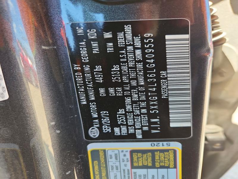 53716776 :رقم المزاد ، 5XXGT4L36LG409559 vin ، 2020 Kia Optima مزاد بيع
