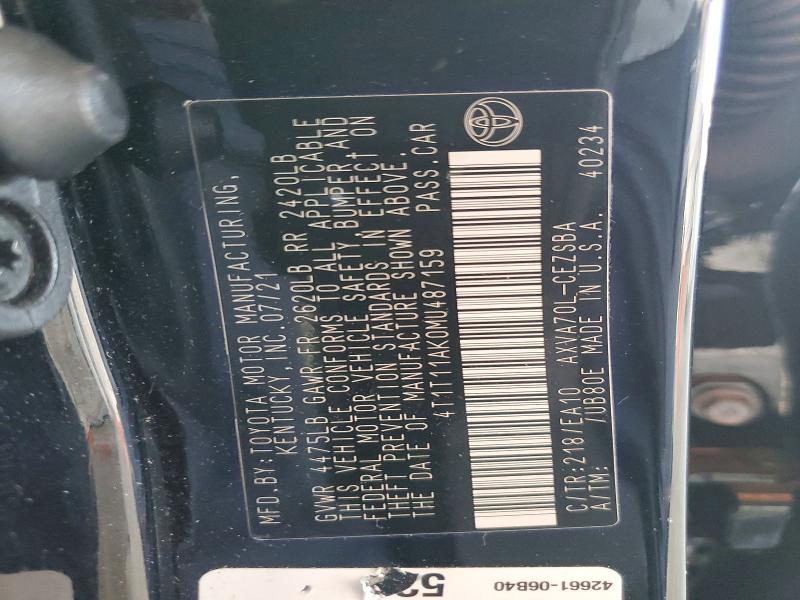 Продажа на аукционе авто 2021 Toyota Camry, vin: 4T1T11AK0MU487159, номер лота: 53665056