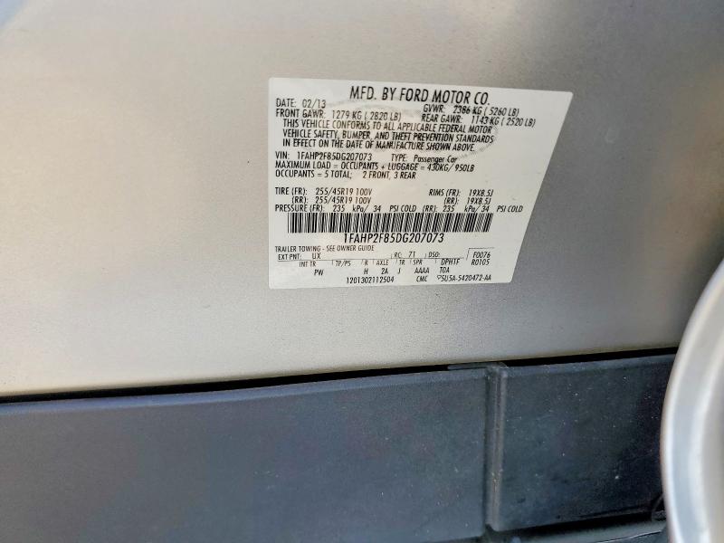 53213596 :رقم المزاد ، 1FAHP2F85DG207073 vin ، 2013 Ford Taurus مزاد بيع