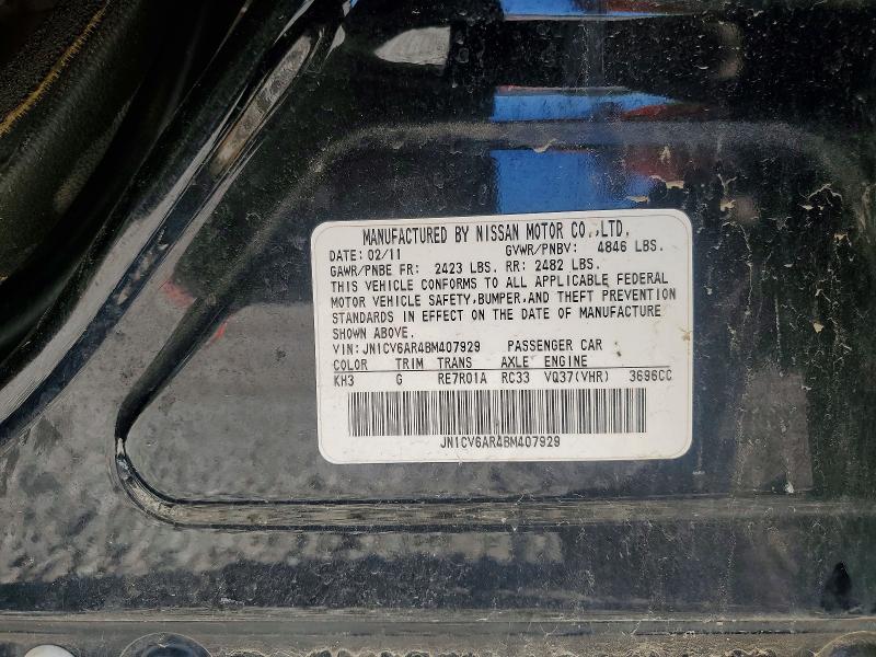 53336256 :رقم المزاد ، JN1CV6AR4BM407929 vin ، 2011 Infiniti G37 Sedan مزاد بيع