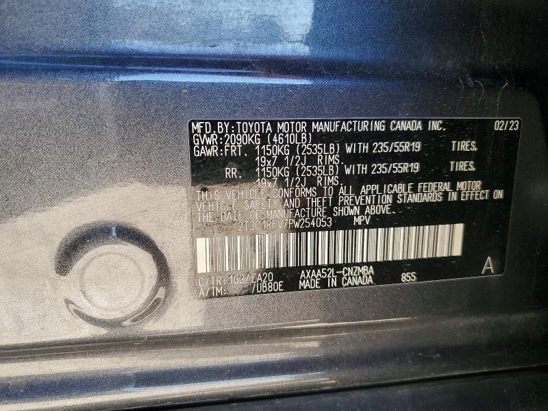 Продаж на аукціоні авто 2023 Toyota Rav4, vin: 2T3C1RFV7PW254053, номер лоту: 54919236