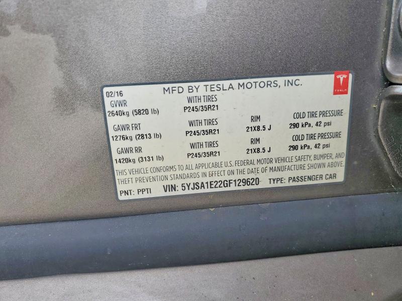 Aukcja sprzedaży 2016 Tesla Model S, vin: 5YJSA1E22GF129620, numer aukcji: 54668766
