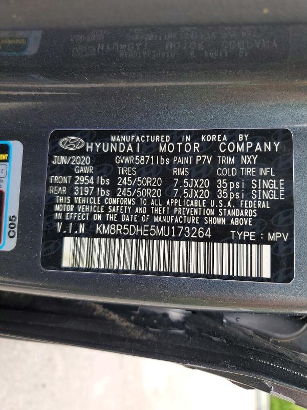 Aukcja sprzedaży 2021 Hyundai Palisade, vin: KM8R5DHE5MU173264, numer aukcji: 54232586