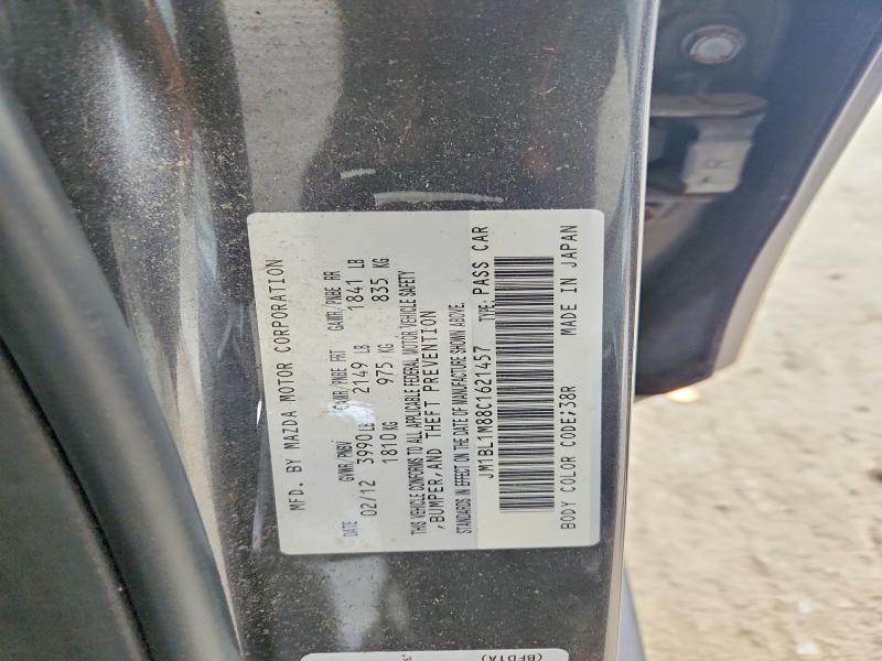 Aukcja sprzedaży 2012 Mazda 3, vin: JM1BL1M88C1621457, numer aukcji: 52730506