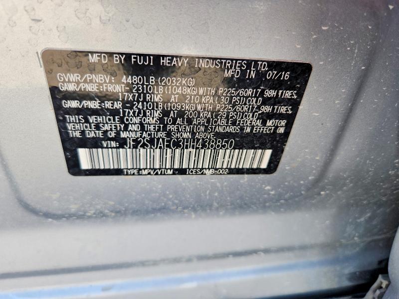 Aukcja sprzedaży 2017 Subaru Forester, vin: JF2SJAEC3HH438850, numer aukcji: 51648606