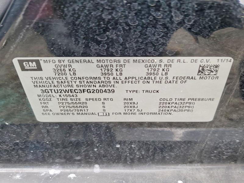 Aukcja sprzedaży 2015 Gmc Sierra, vin: 3GTU2WEC3FG200439, numer aukcji: 54102306