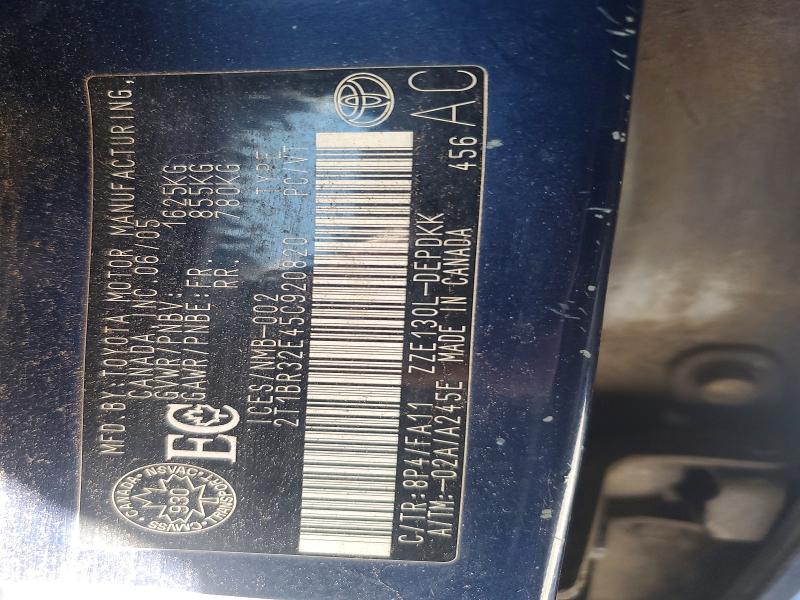 Продаж на аукціоні авто 2005 Toyota Corolla, vin: 2T1BR32E45C920820, номер лоту: 53443346