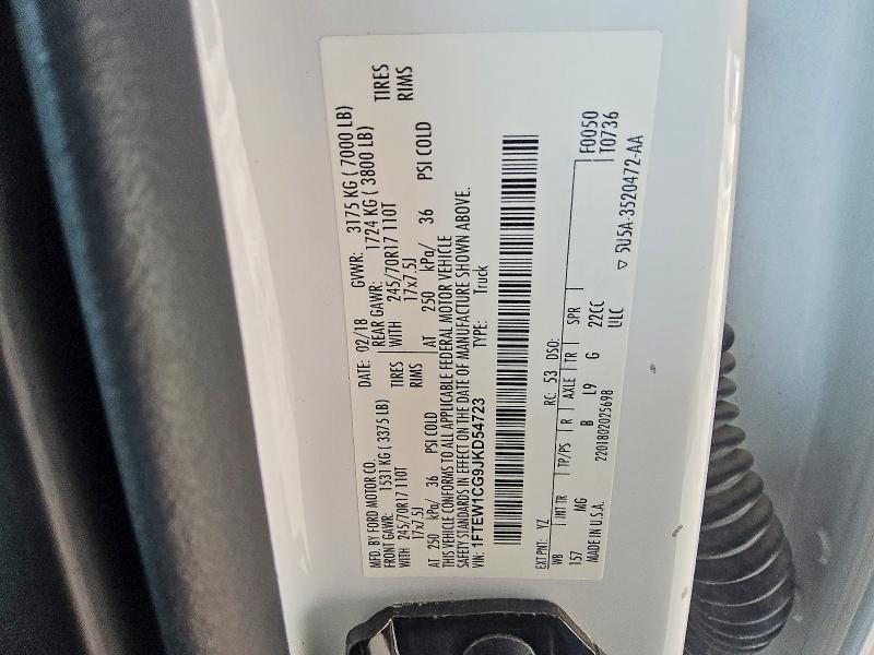 Продажа на аукционе авто 2018 Ford F150, vin: 1FTEW1CG9JKD54723, номер лота: 54392816