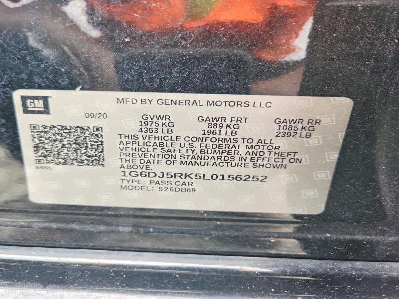 2020 Cadillac Ct4 მანქანა იყიდება აუქციონზე, vin: 1G6DJ5RK5L0156252, აუქციონის ნომერი: 55273446