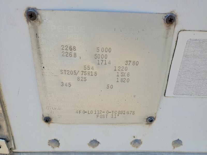Aukcja sprzedaży 2000 Feat Trailer, vin: 4FGL01120YC031675, numer aukcji: 52808286